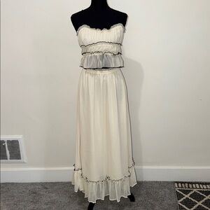 Chic Strapless Cream Cami and Skirt Set